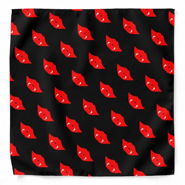 Red Vampire Lips Bandana (Front)