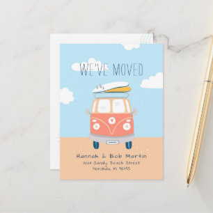 Red Van Surfboards Moving Announcement Postcard