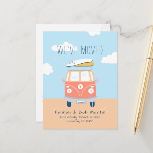 Red Van Surfboards Moving Announcement Postcard
