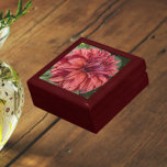 Red Variegated Dahlia Bloom Floral Gift Box<br><div class="desc">Store trinkets,  jewelry and other small keepsakes in this wooden gift box with ceramic tile that features the photo image of a large,  red,  variegated Dahlia bloom. A lovely,  floral design! Select your gift box size and color.</div>