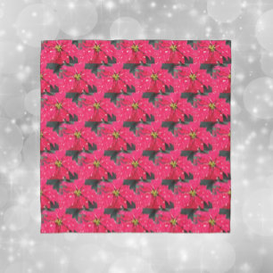 Red Variegated Poinsettia Pattern Holiday Scarf