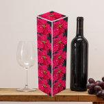 Red Variegated Poinsettia Pattern Holiday Wine Box<br><div class="desc">Wrap your bottle of wine or spirits safely in this festive,  holiday wine box featuring a pattern of repeating images of a red variegated Poinsettia,  also known as the Christmas Flower. A fun,  floral design for the holidays!</div>