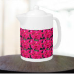 Red Variegated Poinsettias Pattern Holiday Teapot<br><div class="desc">Drink your tea in style during the holidays with this white,  ceramic teapot with lid that features a pattern of repeating photo images of red,  variegated Poinsettias,  also known as the Christmas Flower. A fun,  floral design for the holidays! Select your teapot style.</div>