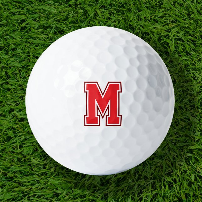 Red Varsity Monogram Golf Balls (Creator Uploaded)