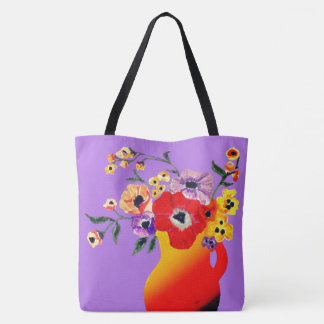 Red Vase of Flowers Large Tote Bag