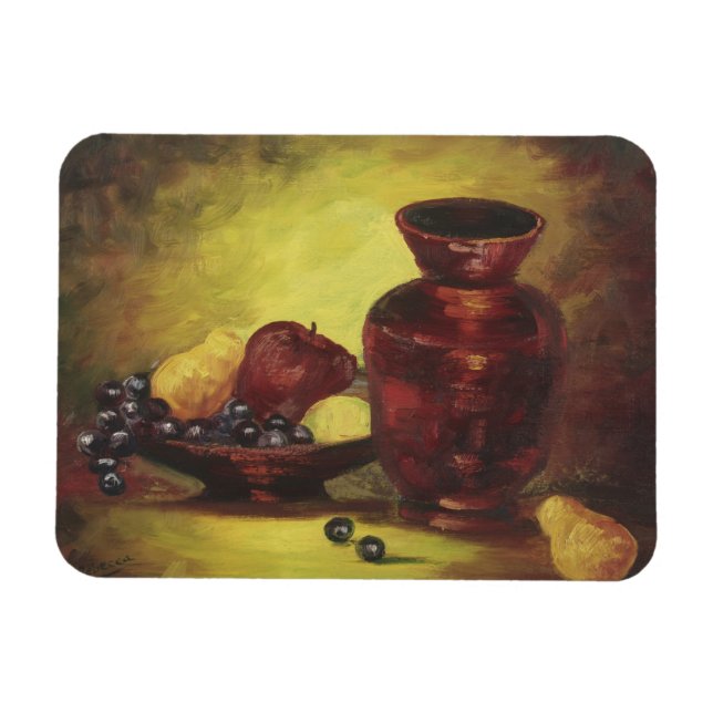 Red Vase with Fruit Magnet (Horizontal)