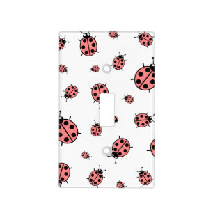 Red Vector Lady Bugs Light Switch Cover