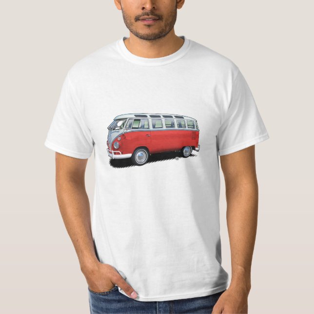 Red VeeDub Bus Transporter t-shirt (Front)