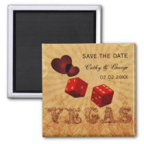 red Vegas Vintage save the date magnets