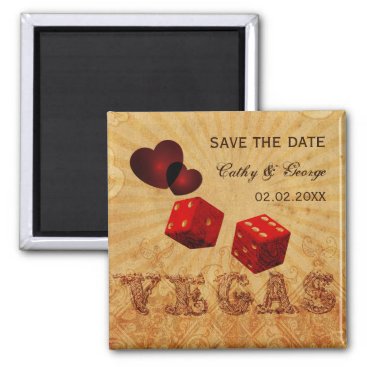 red Vegas Vintage save the date magnets