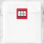 Red Vegas Wedding Square Sticker<br><div class="desc">Great for weddings,  greeting cards,  scrapbooking,  and event decorations. We are happy to customize this further for you,  please feel free to send us a message for assistance.</div>