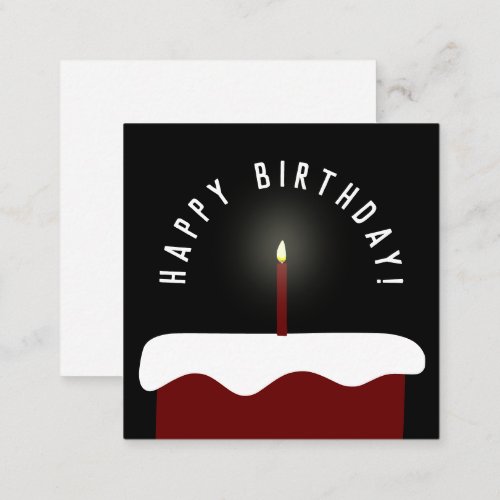 Red Velvet Birthday Cake Lit Candle Happy Birthday Note Card