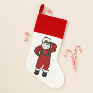 red velvet black santa christmas stocking
