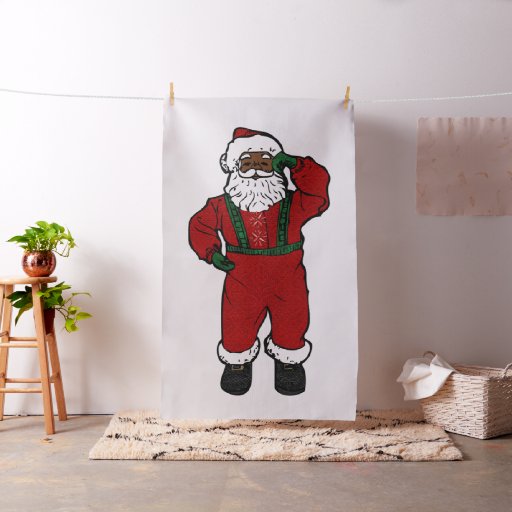 red velvet black santa fabric