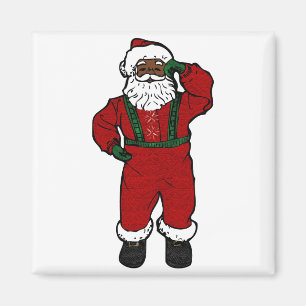 red velvet black santa magnet