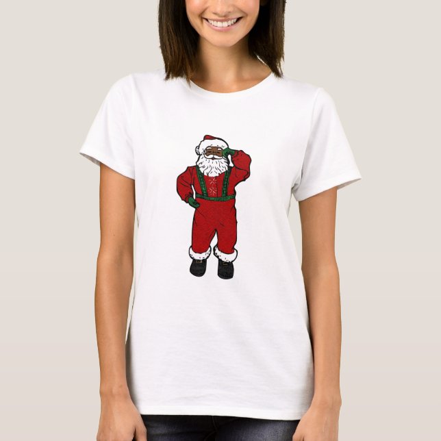 red velvet black santa T-Shirt (Front)