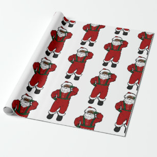 Black Santa & Mrs. Claus with Wreath Wrapping Paper Roll – Midnight  Reflections, LLC