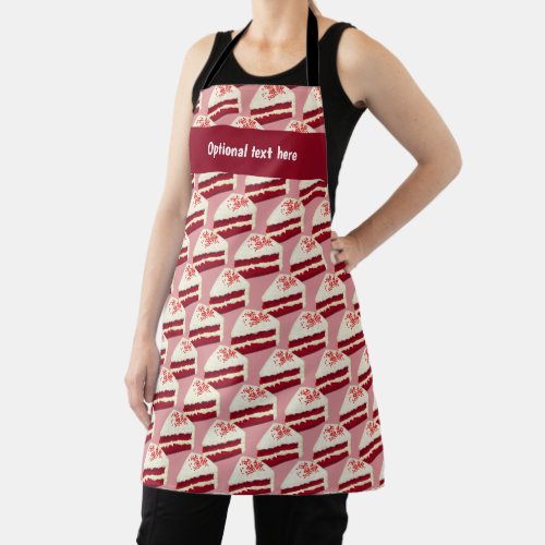 Red Velvet Cake Baker _ Deep Red with your Text on Apron