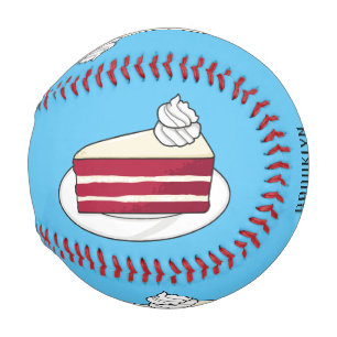 Red velvet cake cartoon illustration baseball
