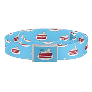 Red velvet cake cartoon illustration belt