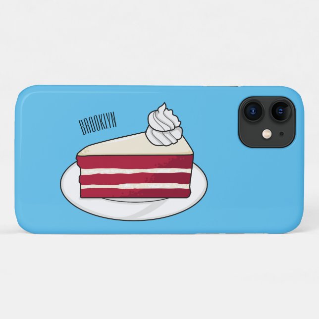 Red velvet cake cartoon illustration Case-Mate iPhone case (Back (Horizontal))