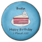 Red velvet cake cartoon illustration chocolate covered oreo (Front)