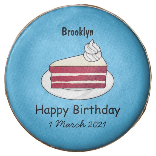 Red velvet cake cartoon illustration chocolate covered oreo (Front)