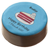 Red velvet cake cartoon illustration chocolate covered oreo (Angled)