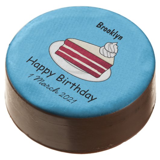 Red velvet cake cartoon illustration chocolate covered oreo (Angled)