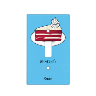 Red velvet cake cartoon illustration light switch cover
