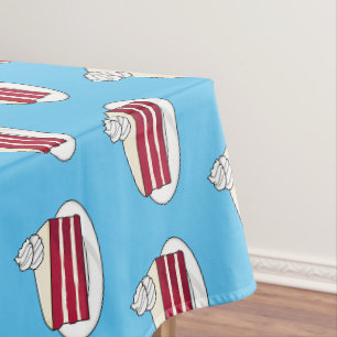 Red velvet cake cartoon illustration tablecloth