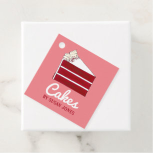 Red Velvet Cake Homemade Baked By From the Kitchen Favor Tags