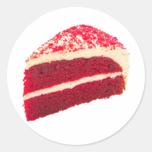 Red Velvet Cake Slice Classic Round Sticker