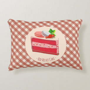 red velvet cake with strawberry cream cheese  accent pillow