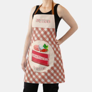 red velvet cake with strawberry cream cheese apron
