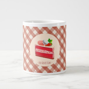 Red velvet cake with strawberry cream cheese giant coffee mug