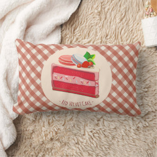 red velvet cake with strawberry cream cheese  lumbar pillow