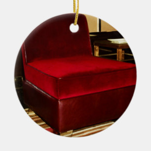 Red Velvet Chair Ceramic Ornament