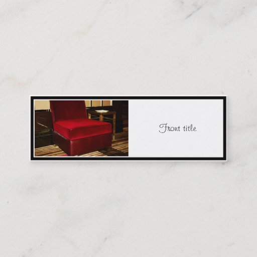 Customizable Red Velvet Chair Business Cards