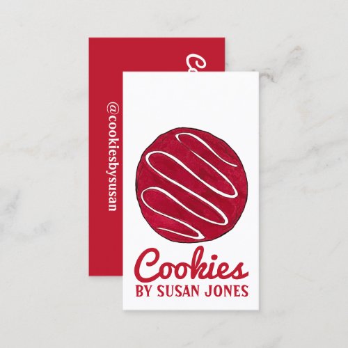Red Velvet Cookie Bakery Pastry Chef Business Food Business Card