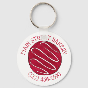 Red Velvet Cookie Business Bakery Bake Shop Baking Keychain