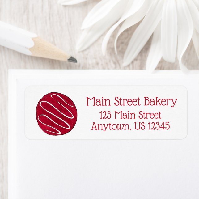 Red Velvet Cookie Business Bakery Bake Shop Baking Label (Insitu)