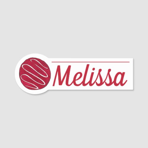 Red Velvet Cookie Cream Cheese Frosting Baker Food Name Tag