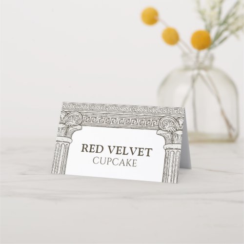 Red Velvet Cupcake Buffet Sign Label Toga Party Place Card