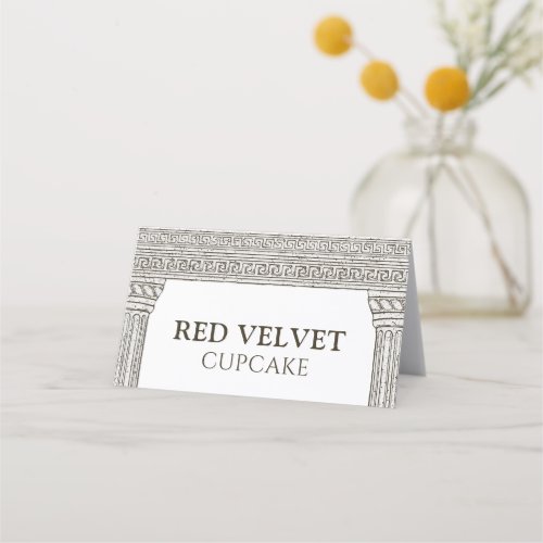 Red Velvet Cupcake Buffet Sign Label Toga Party Place Card