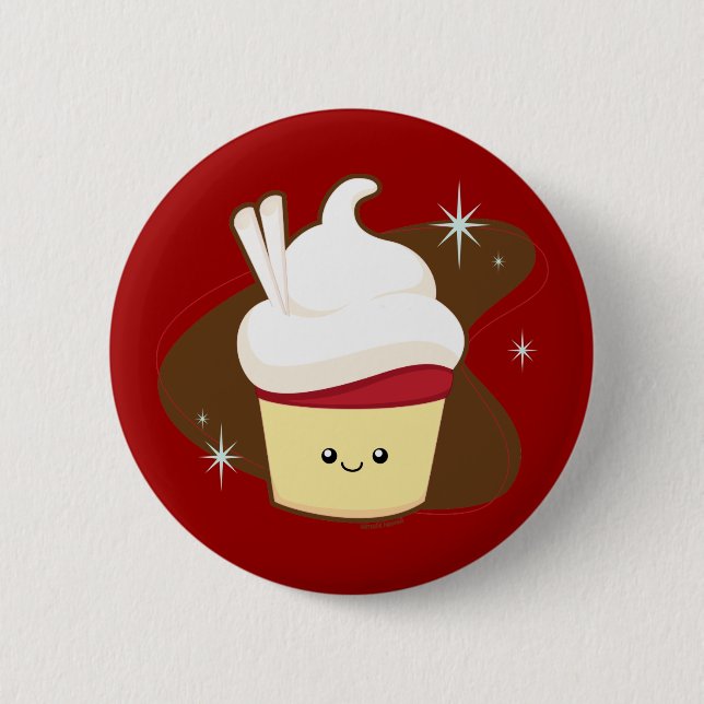 Red Velvet Cupcake Button (Front)