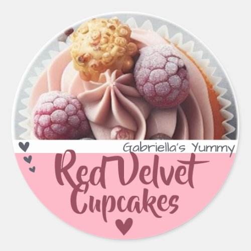 Red Velvet Cupcake Photo Template Baking Label