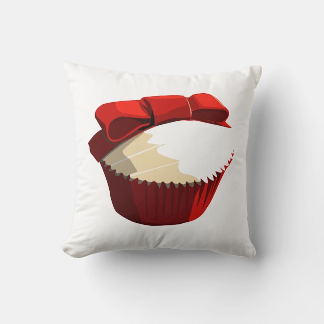 Red velvet cupcake throw pillow (Front)