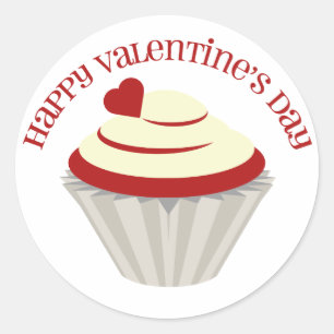 Red Velvet Cupcake Valentine's Day Sticker