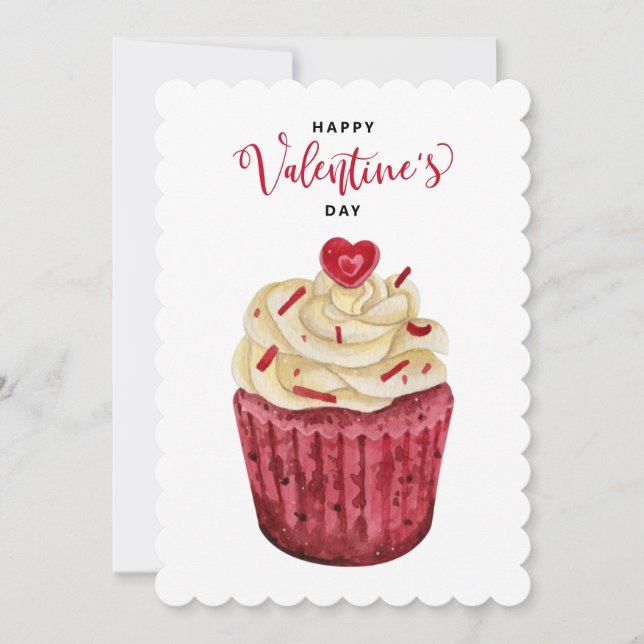 Red Velvet Cupcake | Valentine's Holiday Card (Front)